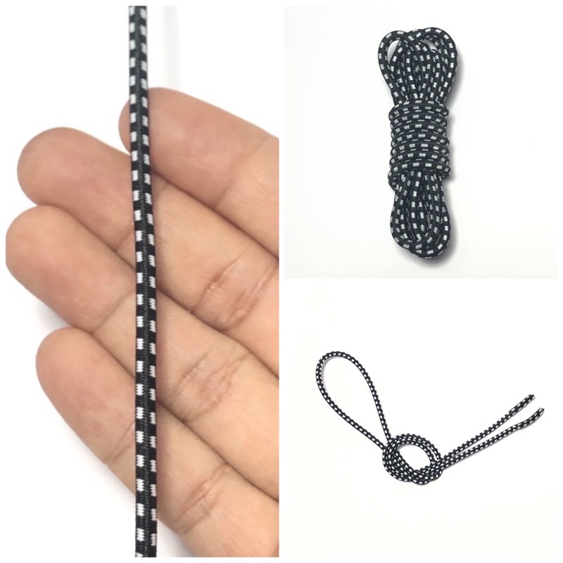 4 sợi 58cm - dây dù thun 3,5mm co giản 100% hàng xuất khẩu đẹp, chắc chắn dùng trong thời trang, dây giày, treo balo