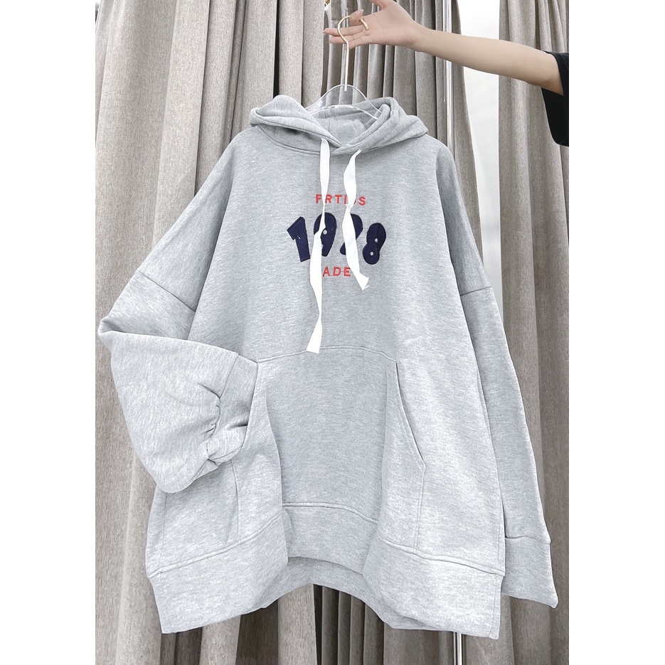 Áo Khoác Hoodie 1928 Form To Nam Nữ Unisex Mũ 2 Lớp This Dáng Rộng Tay Bồng