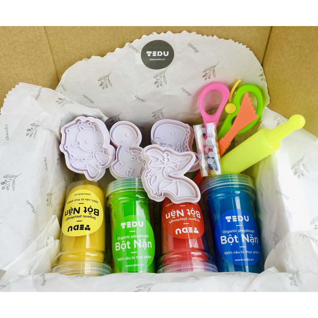Combo bột nặn đất nặn an toàn TEDU quà tặng 179 - Chủ đề muôn thú