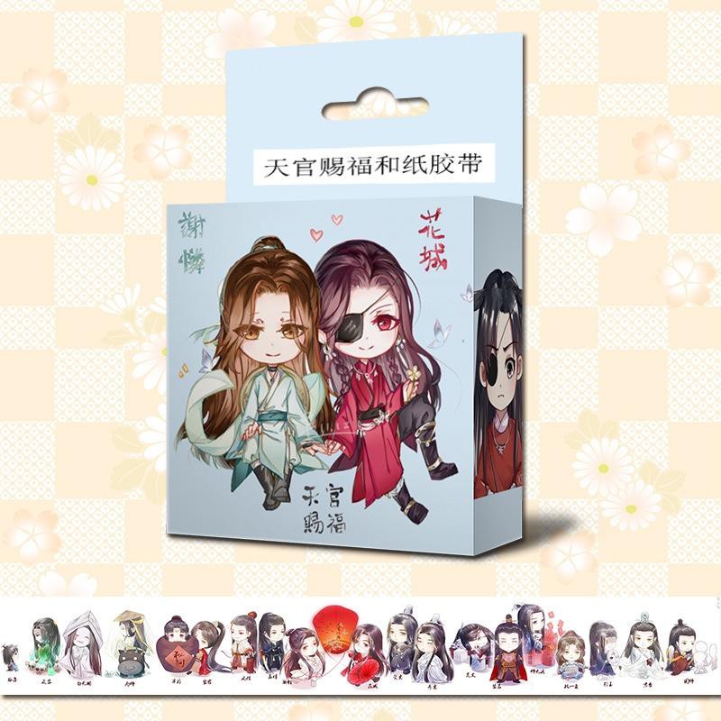 (không hộp) Băng dính Thiên quan tứ phúc washi tape trang trí hoạ tiết in hình anime chibi