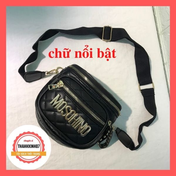 Túi bao tử đeo bụng moschino đeo chéo nhiều ngăn