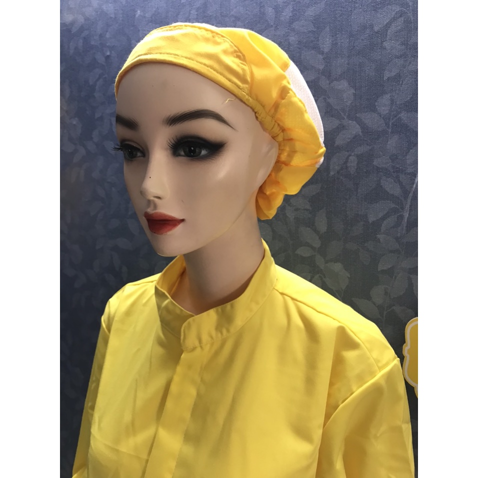 Nón Lưới trùm tóc công nhân thủy sản, thực phẩm - Mũ trùm tóc y tế, bảo hộ màu Vàng