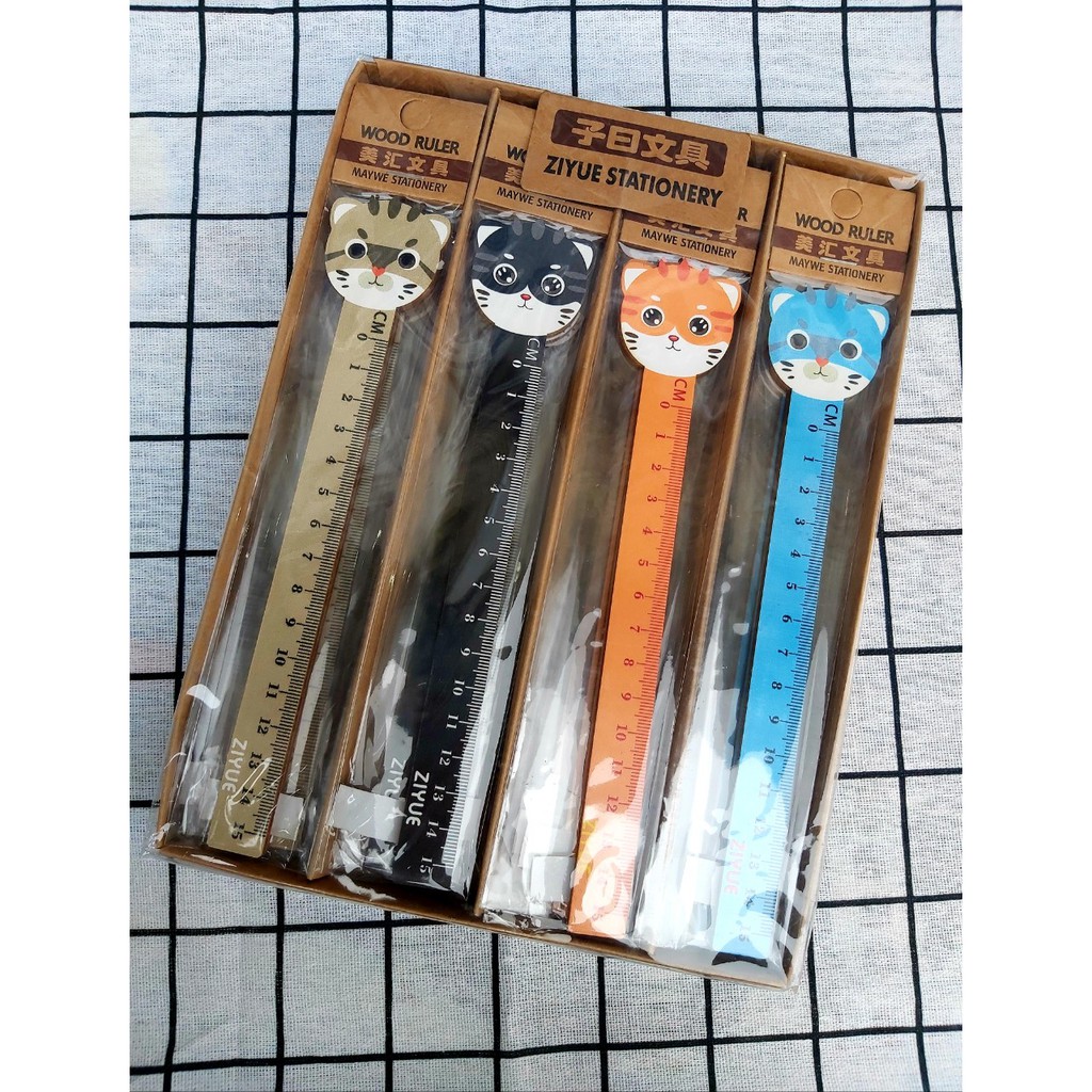 THƯỚC KẺ GỖ 10CM - 15CM NHIỀU MẪU MÃ, AN TOÀN SỬ DỤNG