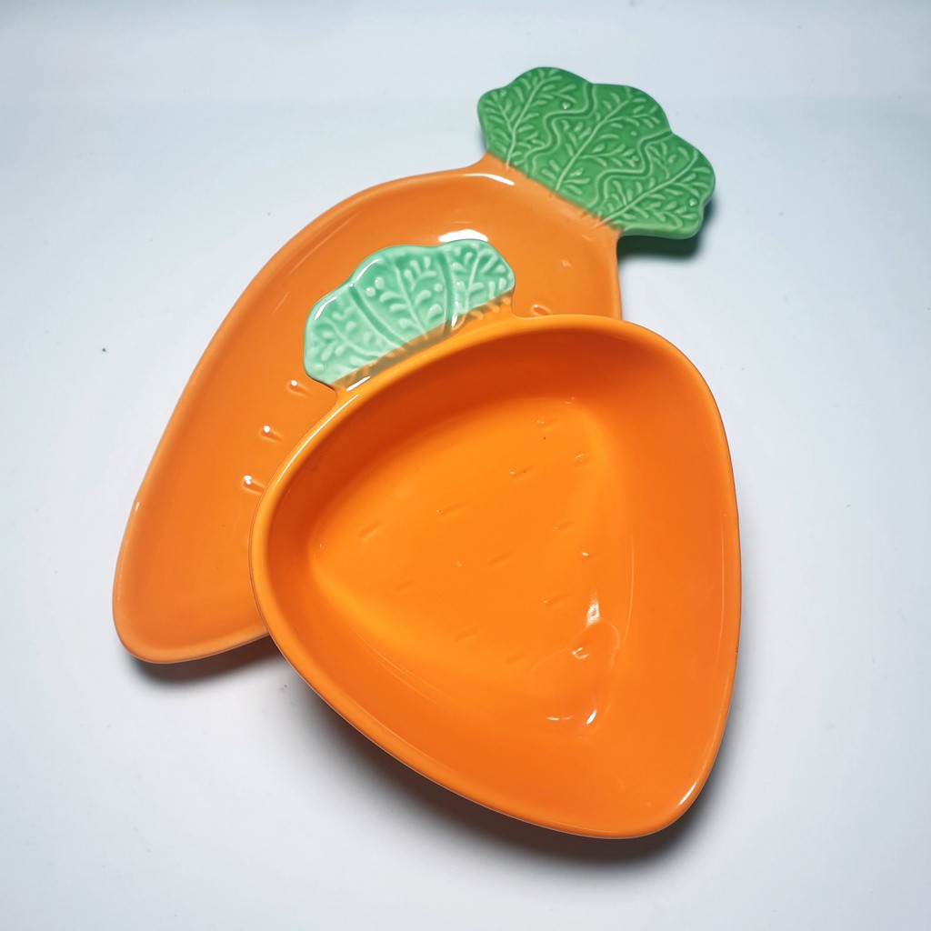 Bát Ăn Dặm Cho Bé , Đĩa Ăn Dặm Gốm Sứ Kiểu Nhật Cà Rốt