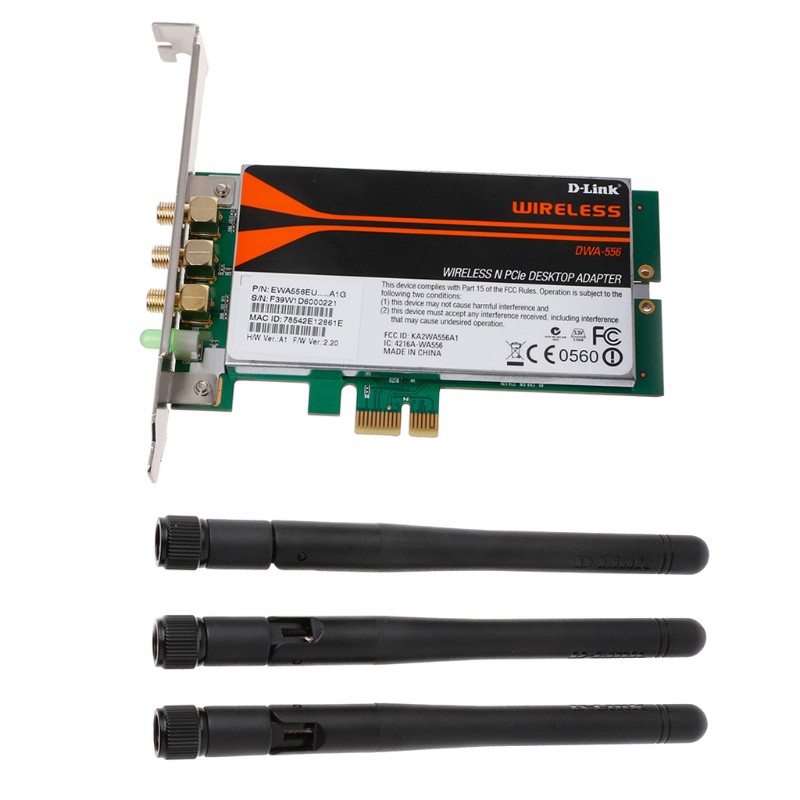H.S.V✺DWA-556 Wireless Xtreme N PCI-E Desktop Adapter WiFi Card Low Profile