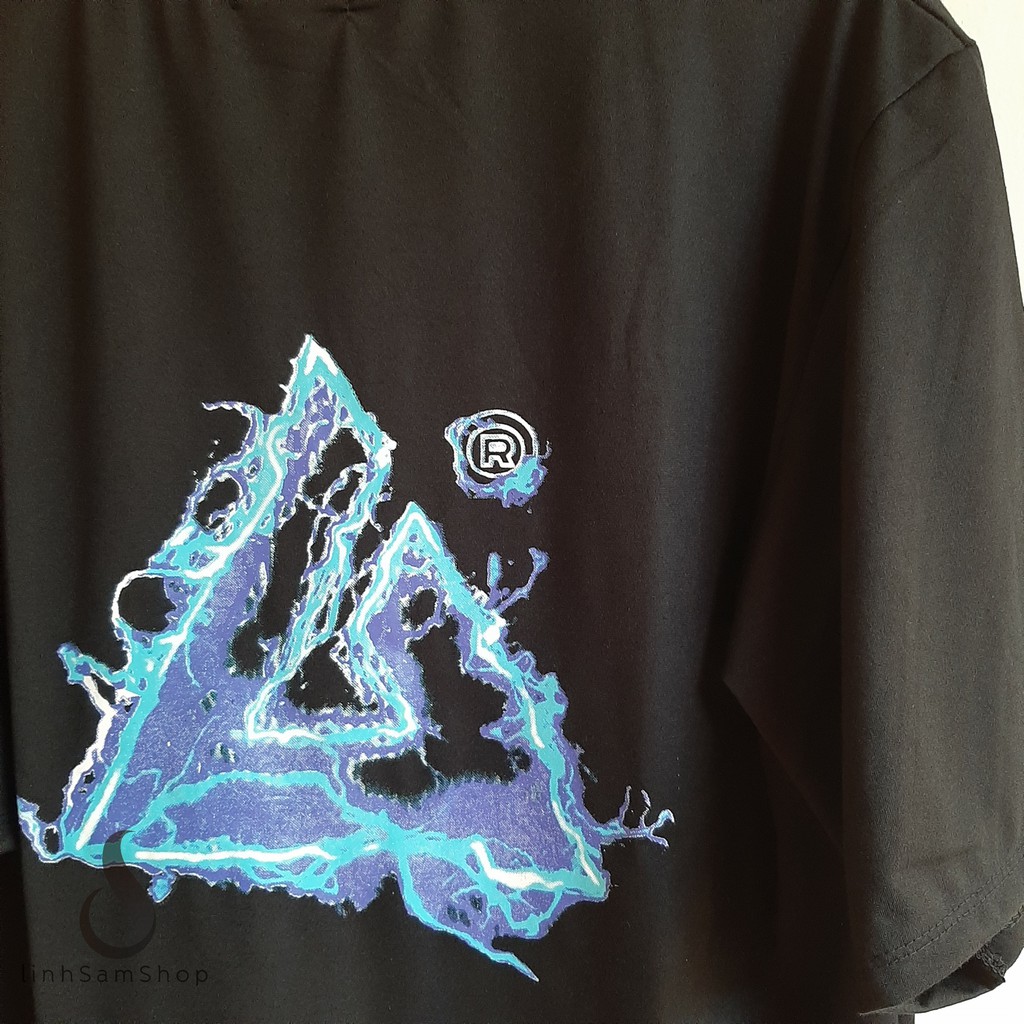 Áo thun tay lỡ freesize nữ - phông form rộng Unisex, mặc lớp, nhóm, cặp hình chữ A lửa xanh 4AM studio màu đen | BigBuy360 - bigbuy360.vn