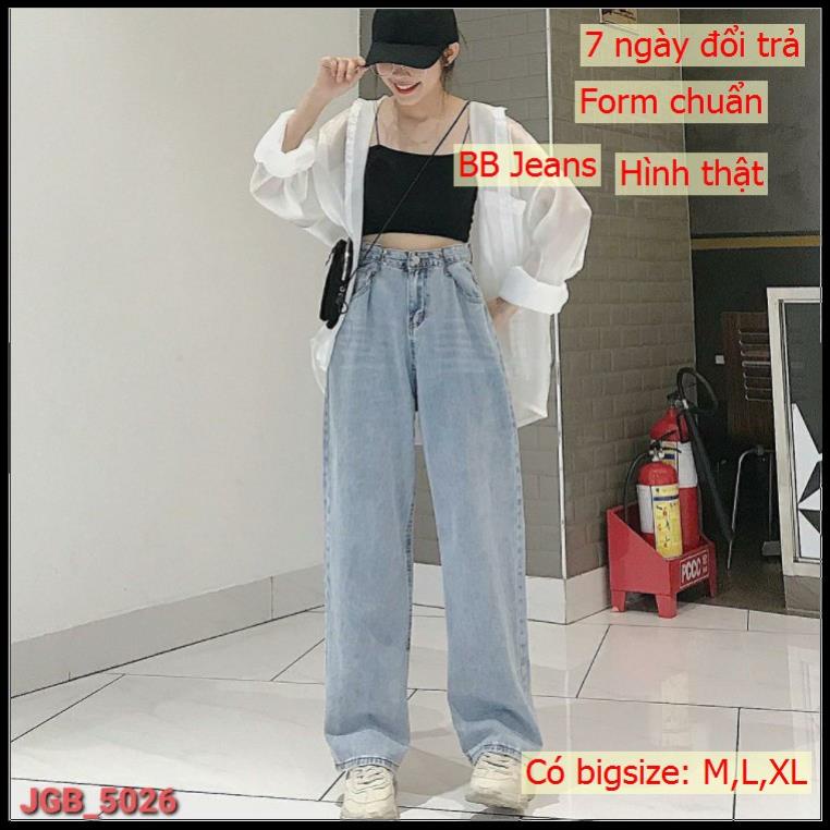 Quần jean nữ baggy - quần baggy jean size M-L-XL form chuẩn đẹp dài hơn 100cm tại Chiwawa shop ❕