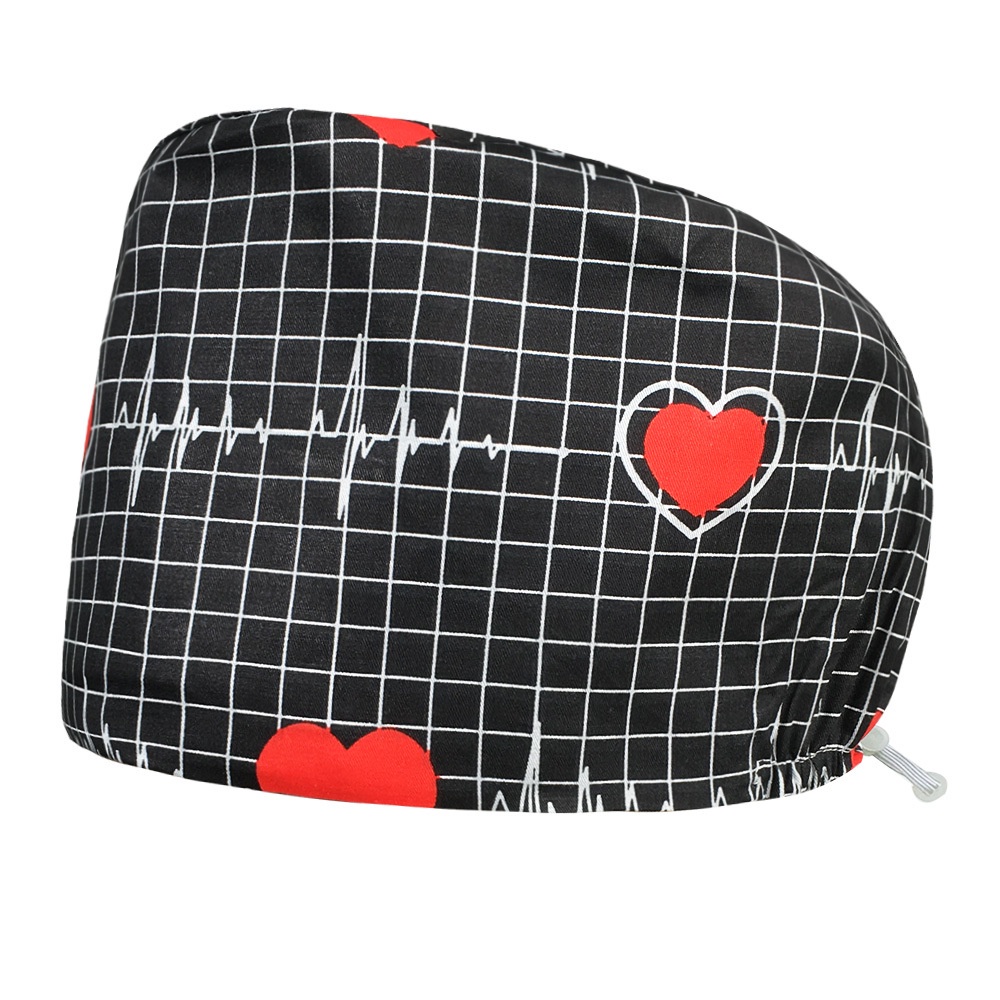 Mũ Y Tá Vải Cotton Co Giãn Thoáng Khí In Họa Tiết Dễ Thương