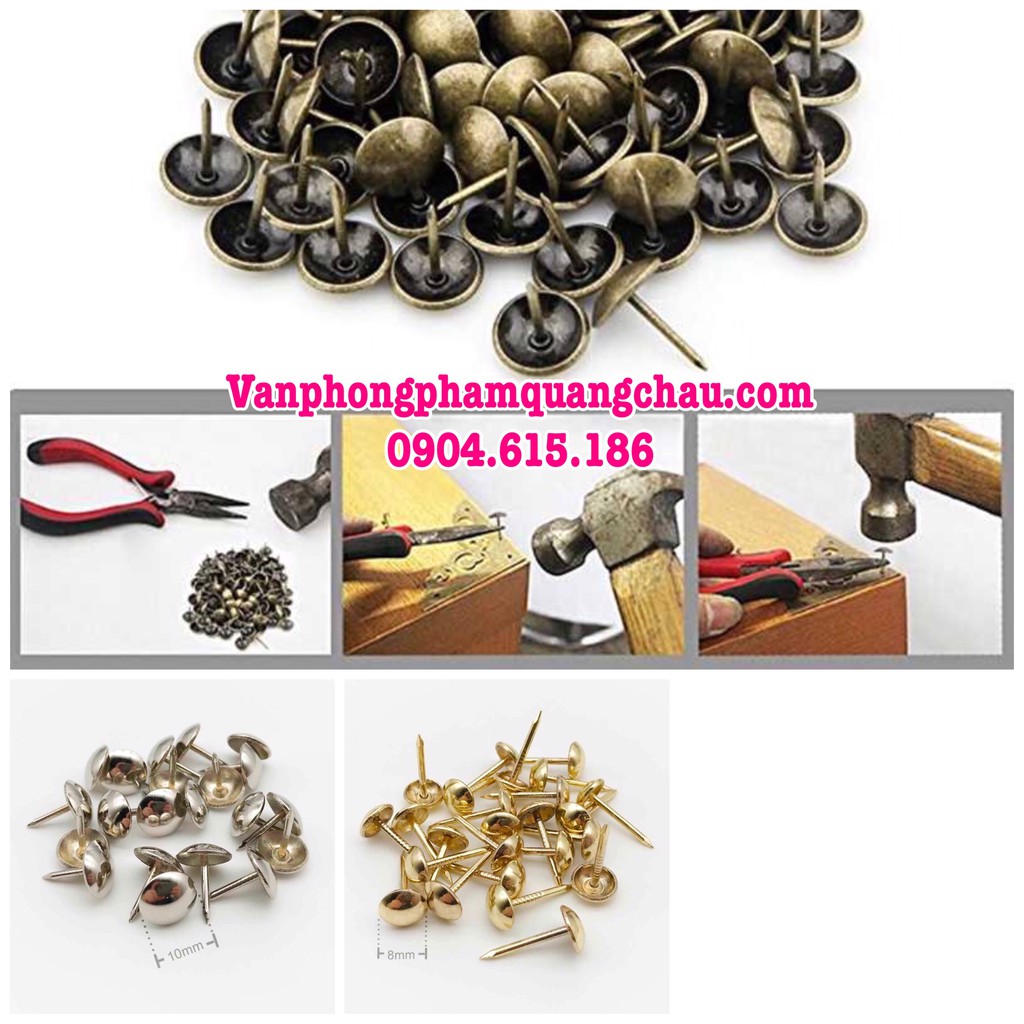 Đinh mũ làm đồ handmade - Set 10 chiếc (Đọc kỹ mô tả sản phẩm)