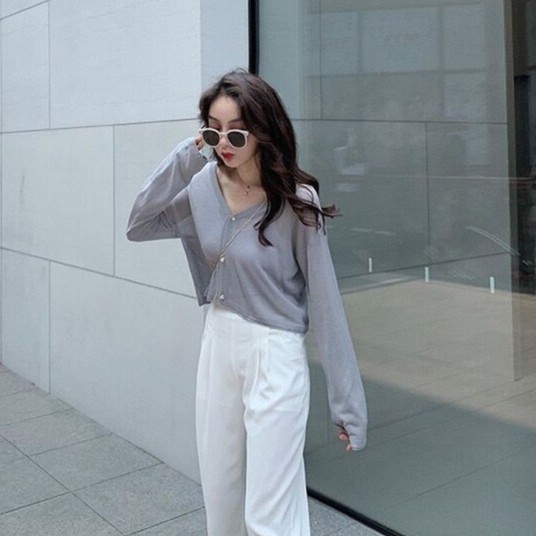 NZN Áo khoác cardigan dệt kim tay dài thiết kế xinh xắn trẻ trung cho nữ