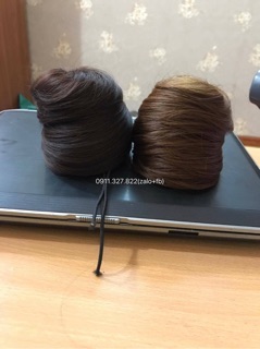 combo búi phồng hotgirl+ mái thưa tóc thật