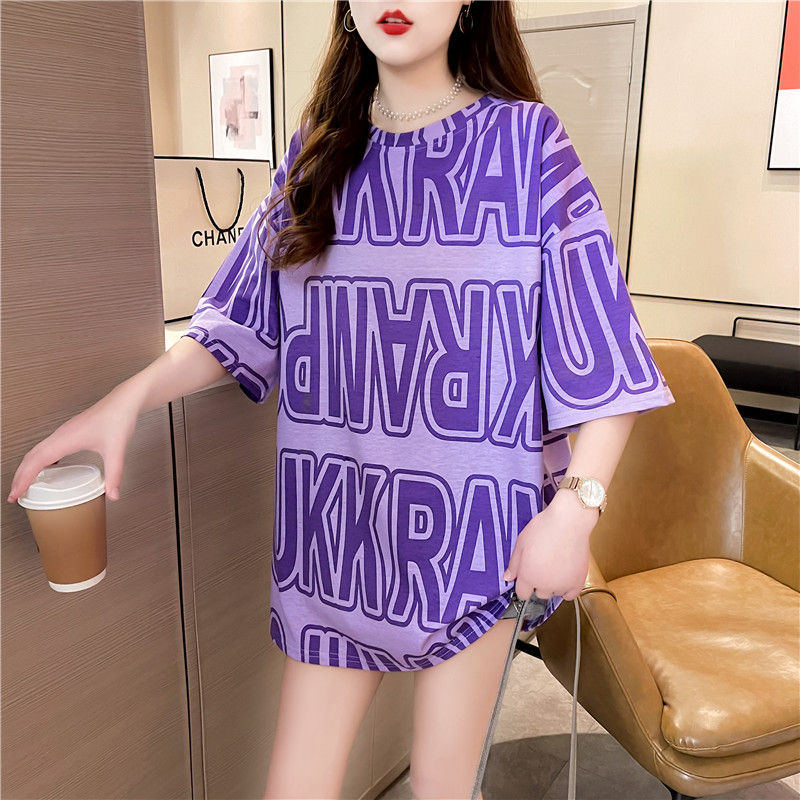 NRVP Áo thun tay ngắn cổ tròn dáng rộng hợp thời trang mùa hè 2021 cho nữ