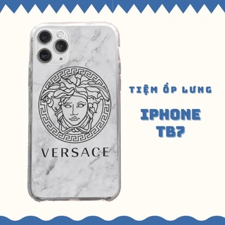 Ốp lưng logo VERSACE hình đá trắng cẩm thạch cho Iphone 5 6 7 8 Plus 11 12 Pro Max X Xr BRD20210212