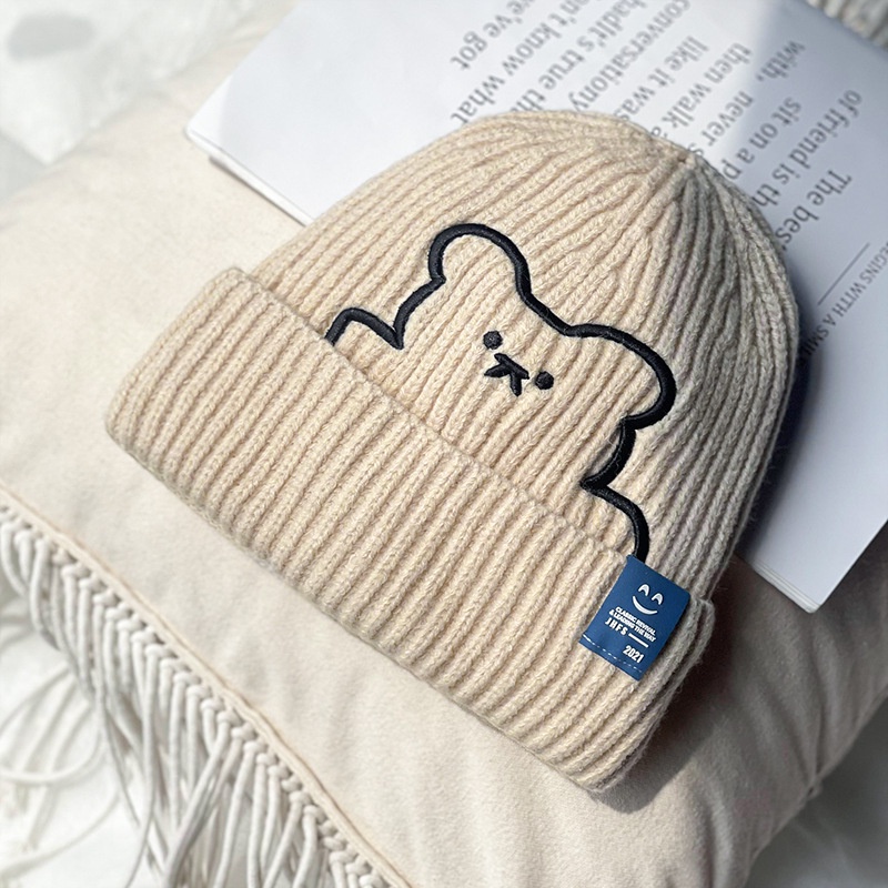 Mũ len dệt kim hình chú gấu đáng yêuGIADUNGTONGKHO1Nón len giữ ấm mùa đông phong cách Hàn Quốc cho nữ