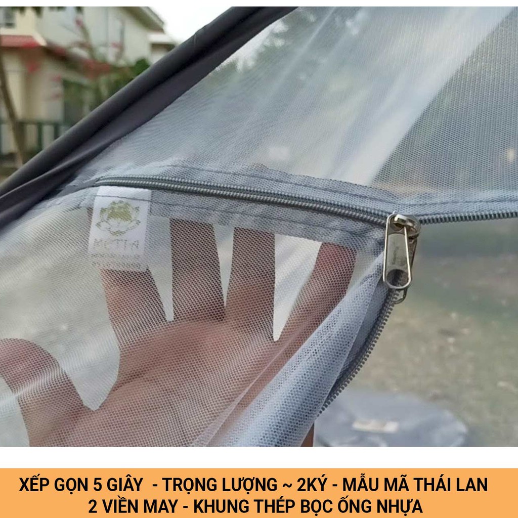 Mùng Màn Thiền Tự Bung METTA - 1M Vuông -  BH 18 tháng -  Hàng Chính Hãng -  Việt Nam Xuất Khẩu