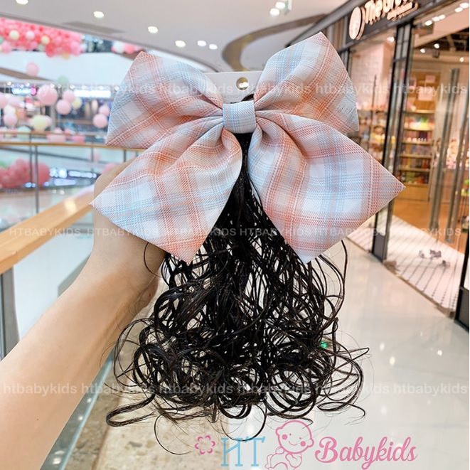 Tóc Giả Trẻ Em - Kẹp Đuôi Ngựa Có Nơ Cho Bé Gái