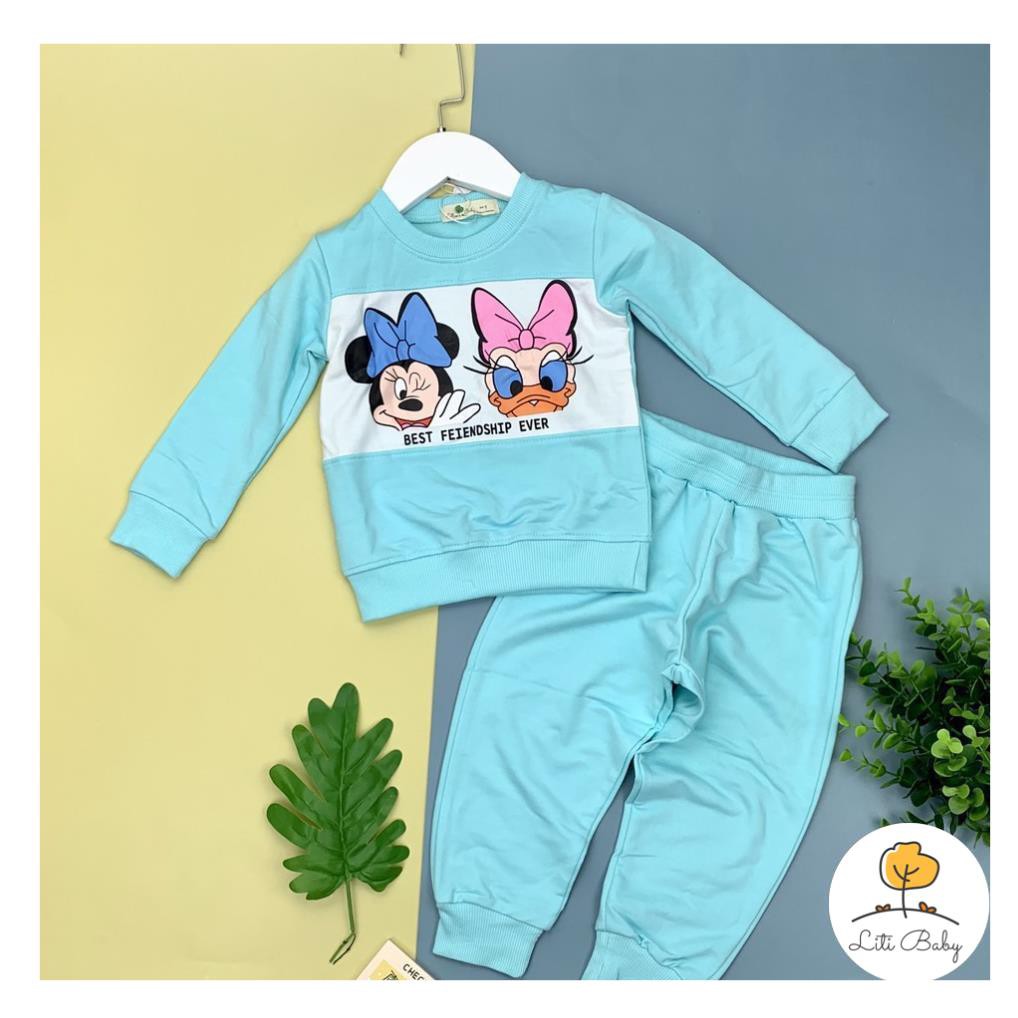Set nỉ da cá phối thân mickey size 1/8T. Chất nỉ da cá bền đẹp