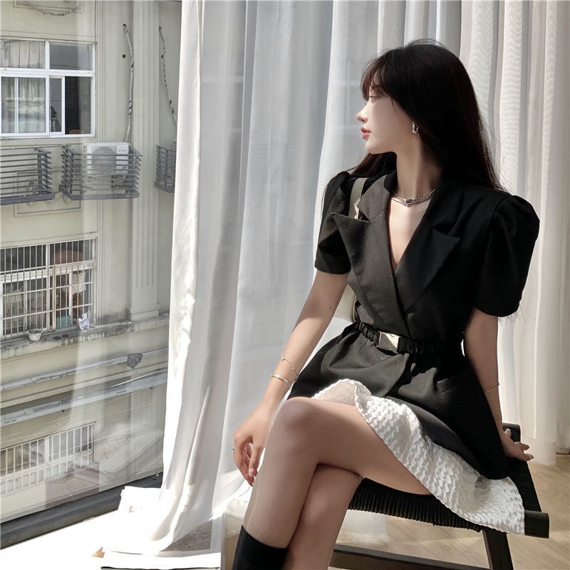 Bộ Áo Khoác Suit + Chân Váy Lưng Cao Xinh Xắn Dành Cho Nữ 2021