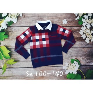 Áo len cổ sơ mi.