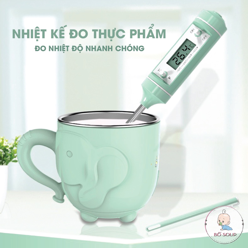 Nhiệt kế đo nước pha sữa, đo nhiệt độ nước, thức ăn Misuta chính xác sang trọng Shop Bố Soup