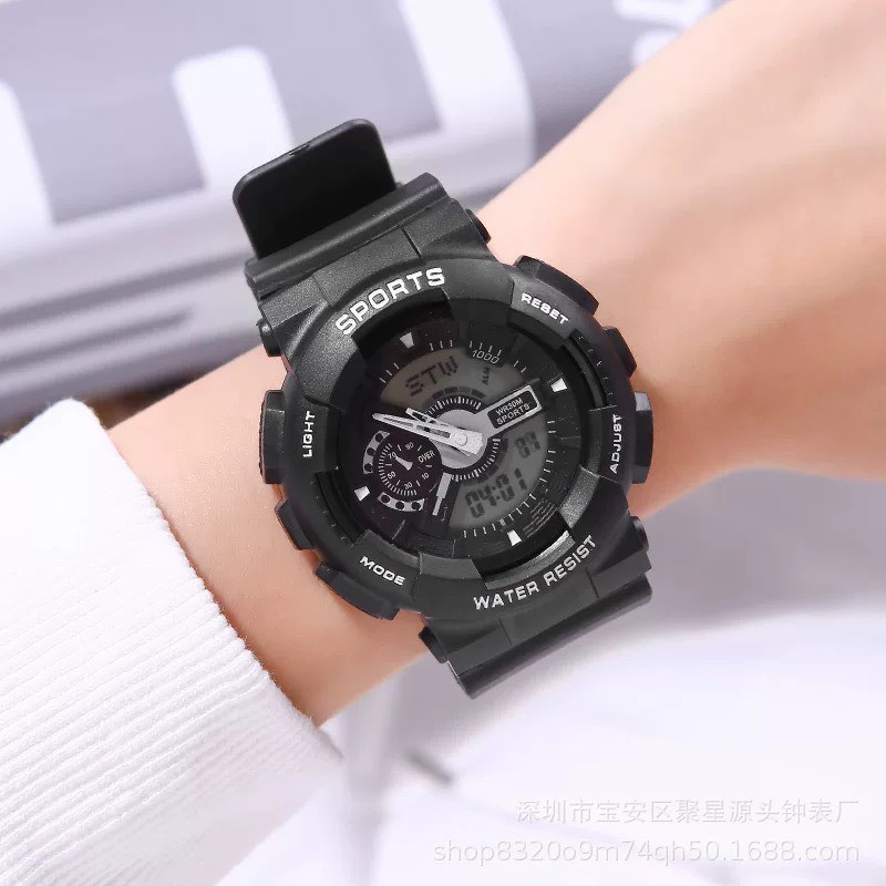Đồng hồ thể thao nam nữ kim và điện tử Sport watch dây cao su | BigBuy360 - bigbuy360.vn