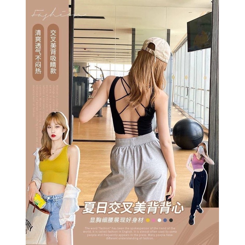 Áo bra gym yoga bra lưng đan hot nhất giá rẻ xịn 8088