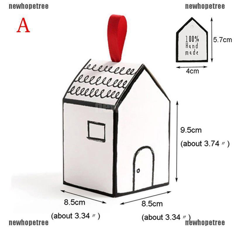 Hộp quà hình ngôi nhà dùng trang trí bánh kẹo