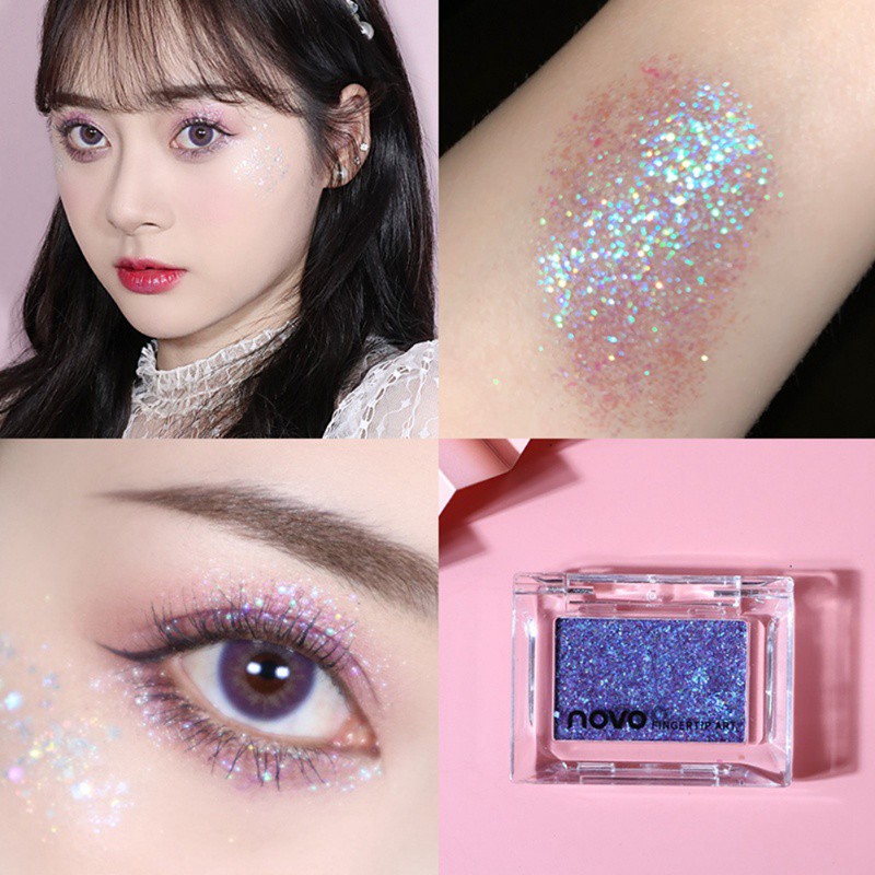 [Hàng mới về] Phấn mắt NOVO 10 màu long lanh đơn sắc chống nước lâu trôi | BigBuy360 - bigbuy360.vn