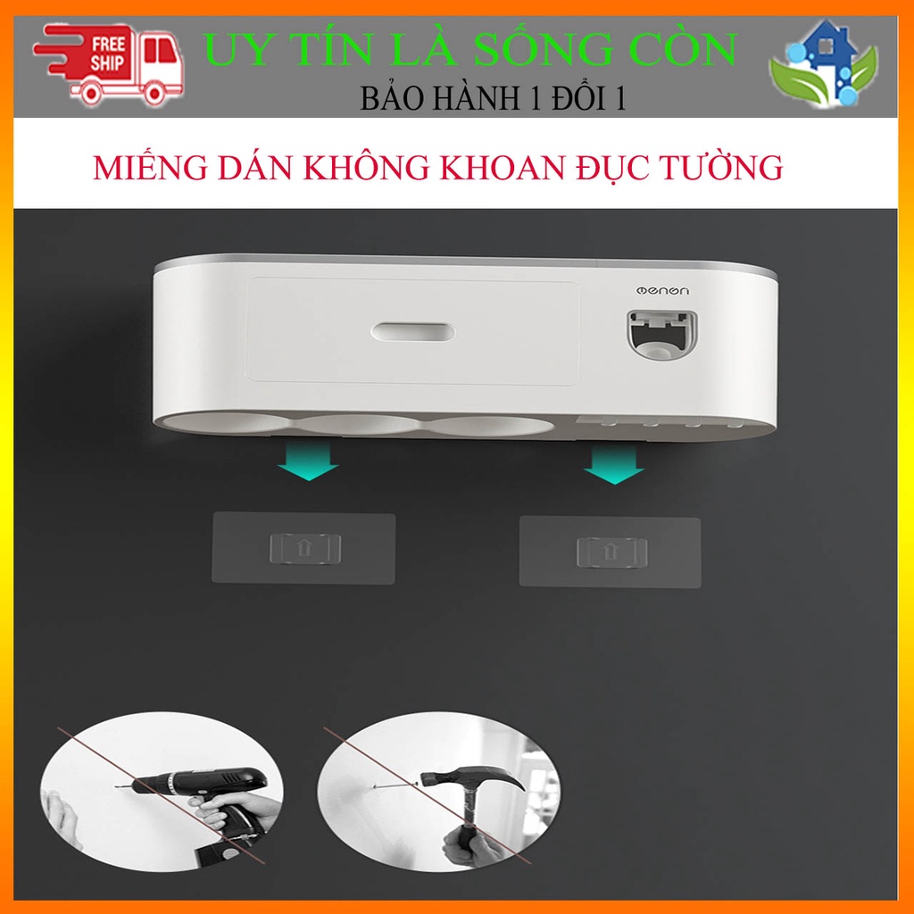 Bộ Nhả Kem Đánh Răng Tự Động, Kệ Để Đồ Phòng Tắm Cao Cấp Tiện Lợi ( Kèm Miếng Dán )