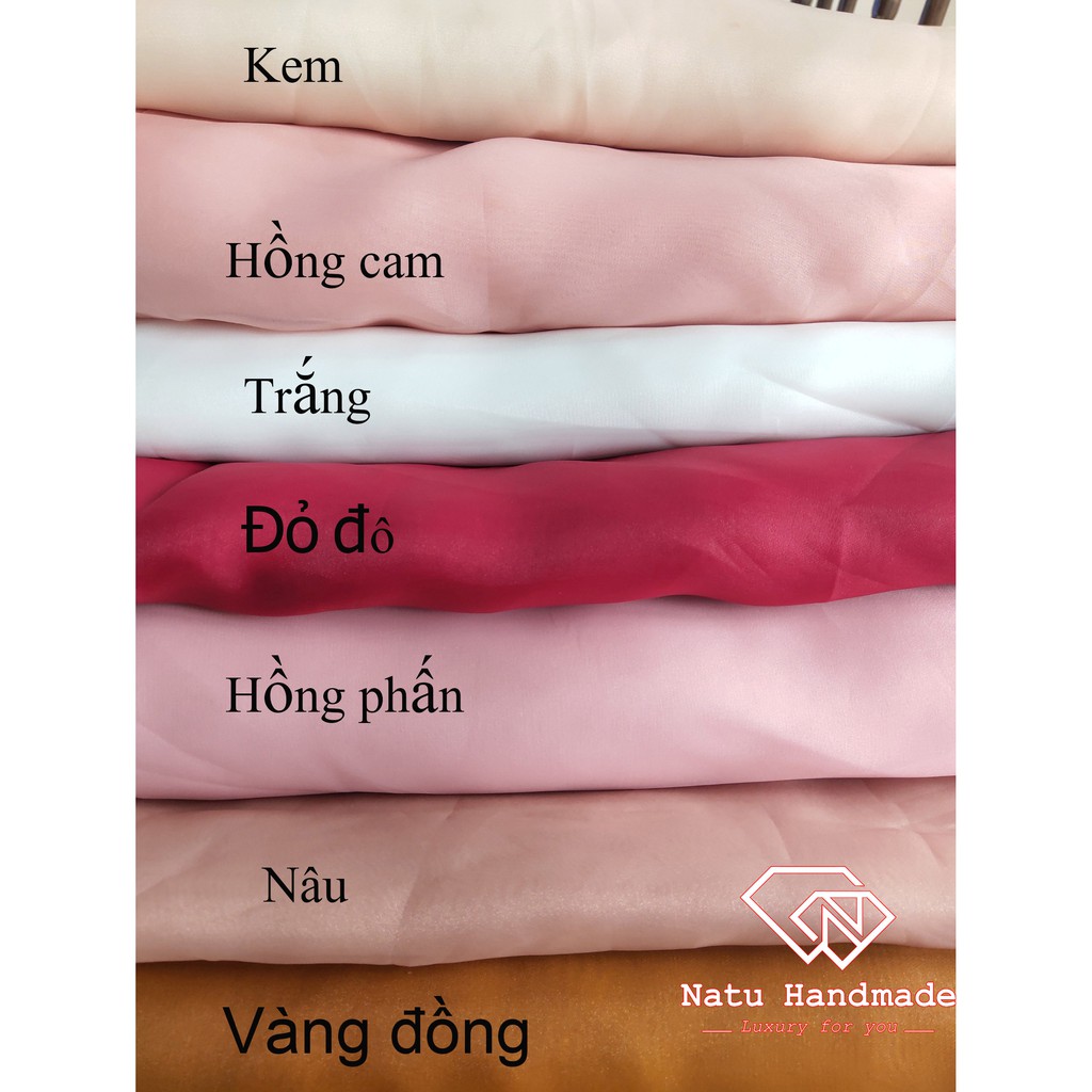 [FREE SHIP] - Vải làm hoa cài áo - Vải voan Hàn cao cấp tơ organza - 1m