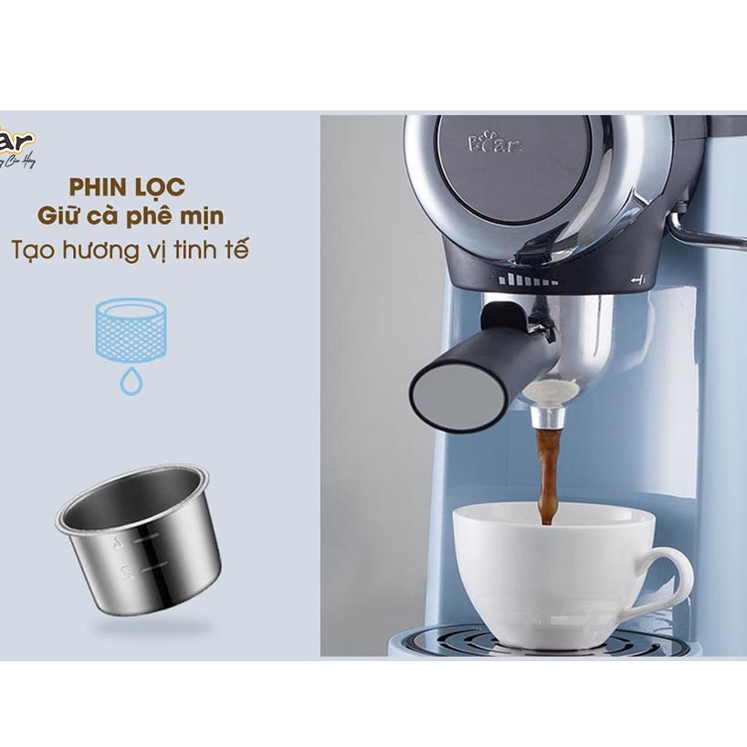 Máy pha cà phê Espresso Bear A02N1 tự động, kích thước nhỏ gọn, thanh lịch, nhiều tính năng, pha cafe, pha trà...BH 12th