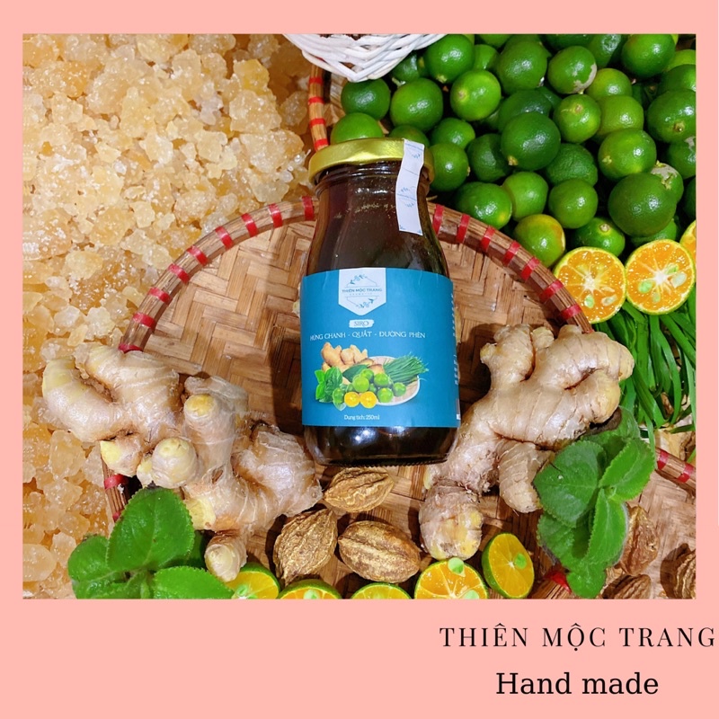 Siro Húng Chanh, Quất, Đường Phèn Thiên Mộc Trang 250ml Handmade An toàn cho bé