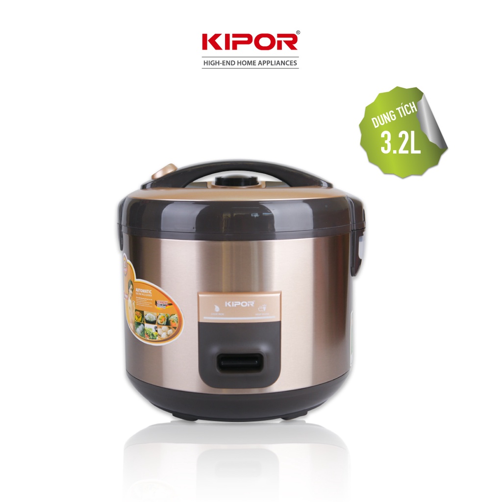 Nồi cơm điện KIPOR KP-N532 - 3.2L - Chống dính TEFLON, Nồi cỡ lớn 6-8 người ăn - Bảo hành tại nhà 12 tháng