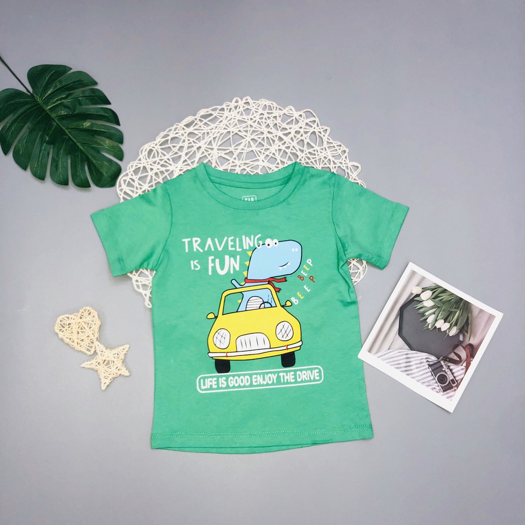 Áo thun bé trai, áo phông cho bé trai chất cotton nhiều màu, size 1-6 tuổi - SUNKIDS