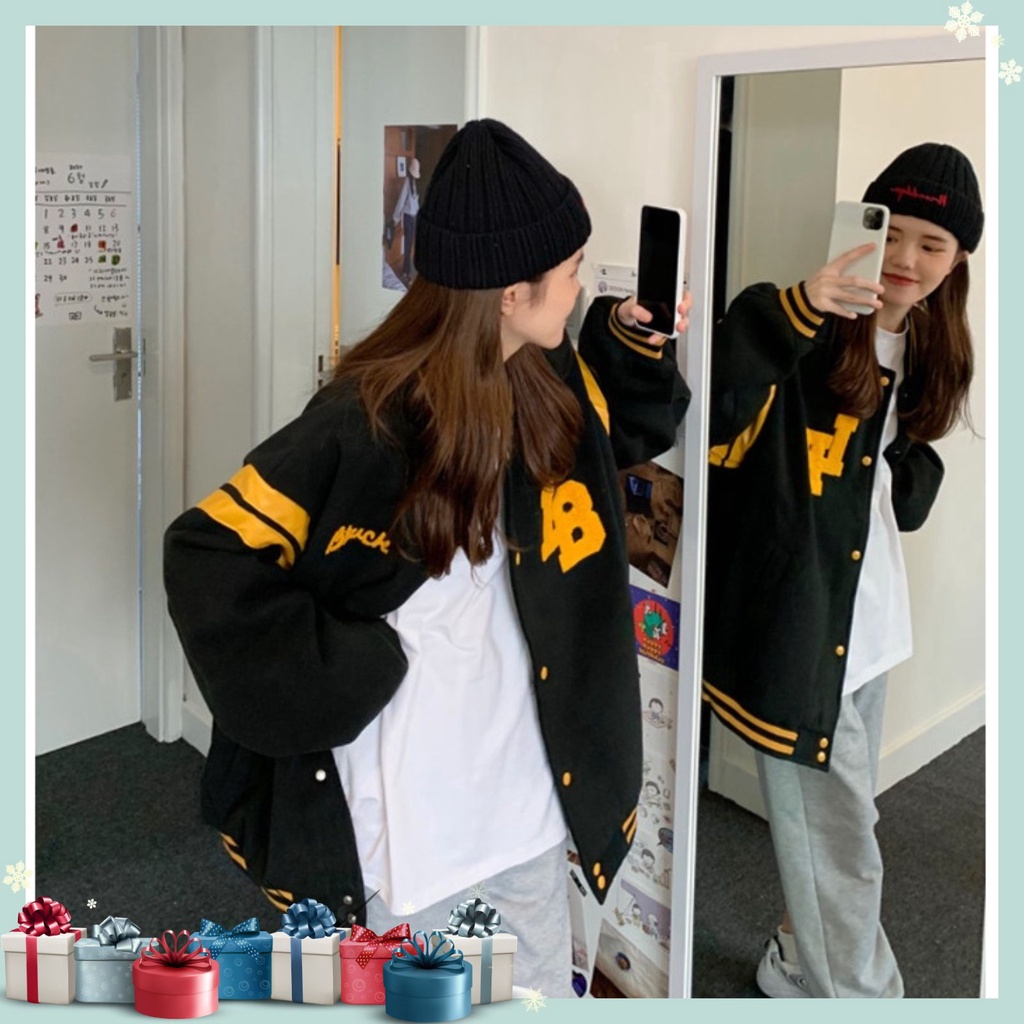 Áo khoác nỉ bomber nữ nam IB 93 from rộng | BigBuy360 - bigbuy360.vn