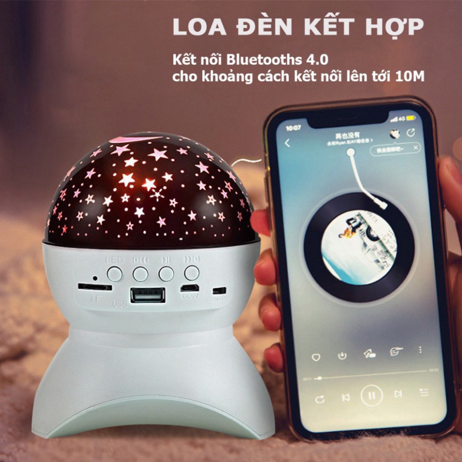 Loa bluetooth mini không dây kết hợp đèn nháy quẩy tiện lợi,  kết nối xa đến 10m, có điều khiển từ xa