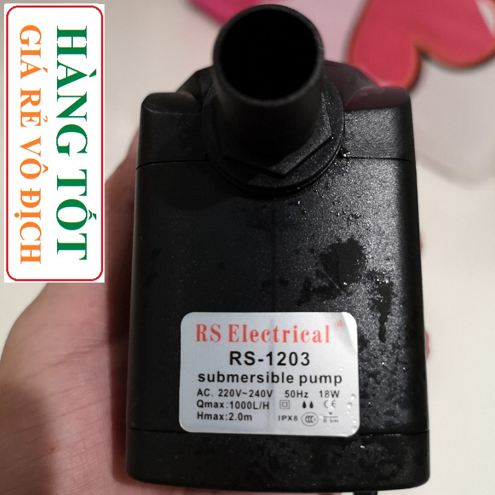 Bơm chìm hồ cá 220v - 18w Đẩy cao 2m - 1000lh