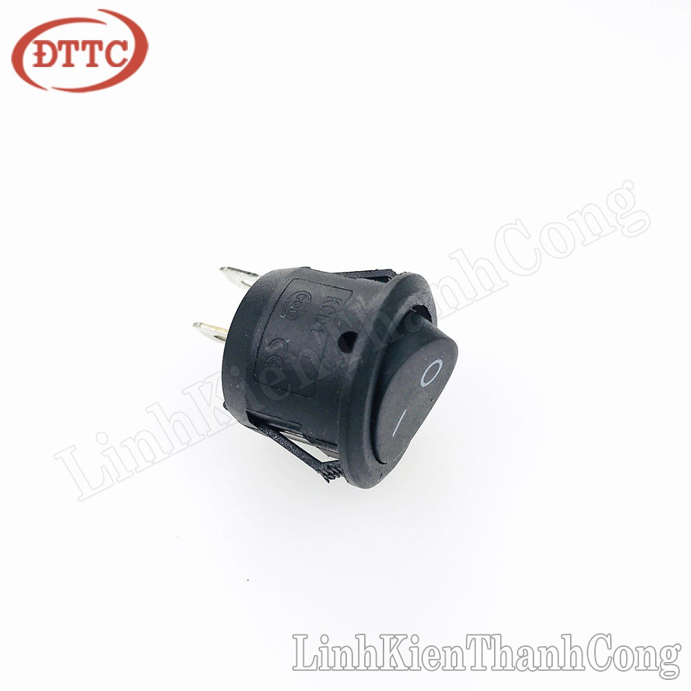 Công Tắc Bập Bênh Tròn KCD1-105 6A 250V 2P Đen