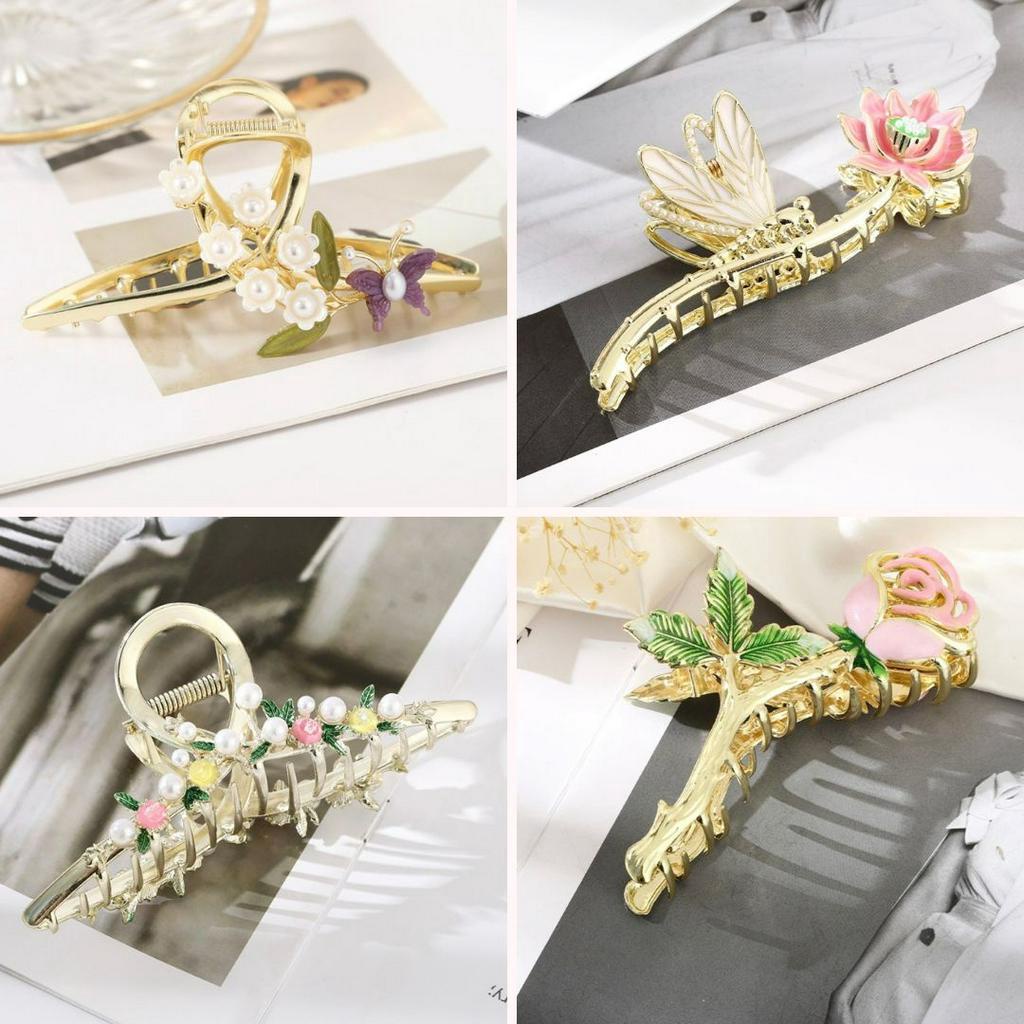 𝑭𝑹𝑬𝑬𝑺𝑯𝑰𝑷  Kẹp tóc nữ phong cách cổ trang đính đá họa tiết hoa cỏ lá cây