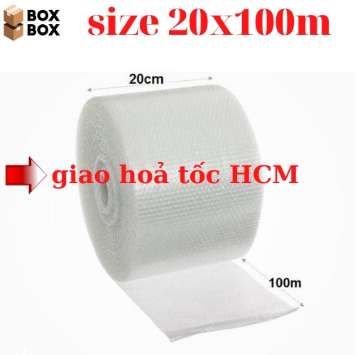 cuộn bong bóng khí xốp hơi dùng đóng gói, bọc hàng 20cm x 100m giao hoả tốc nhận hàng ngay