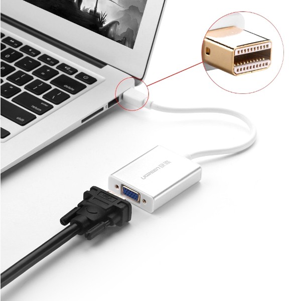 Cáp Chuyển Mini Displayport Sang VGA UGREEN 10403 - Thunderbolt To VGA - Hàng Chính Hãng