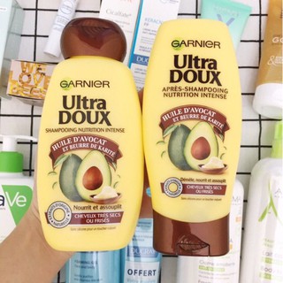 Bộ Dầu Gội Và Xả Phục Hồi Tóc Hư Tổn Garnier Ultra Doux Bơ