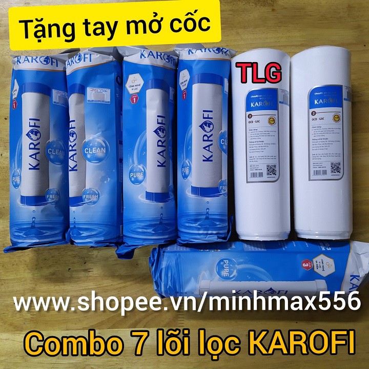 [UY TÍN SỐ 1] Combo 7 lõi lọc nước Karofi chính hãng | Gồm 4 số 1; 2 số 2; 1 số 3 Karofi