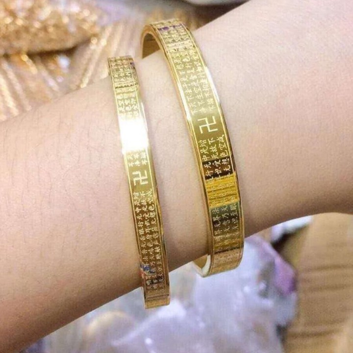 [Mã FAMAYFA giảm 10K đơn 50K] VÒNG TAY BÁT NHÃ TÂM KINH HÌNH TRÒN MÀU VÀNG - đeo tay vạn sự may | BigBuy360 - bigbuy360.vn