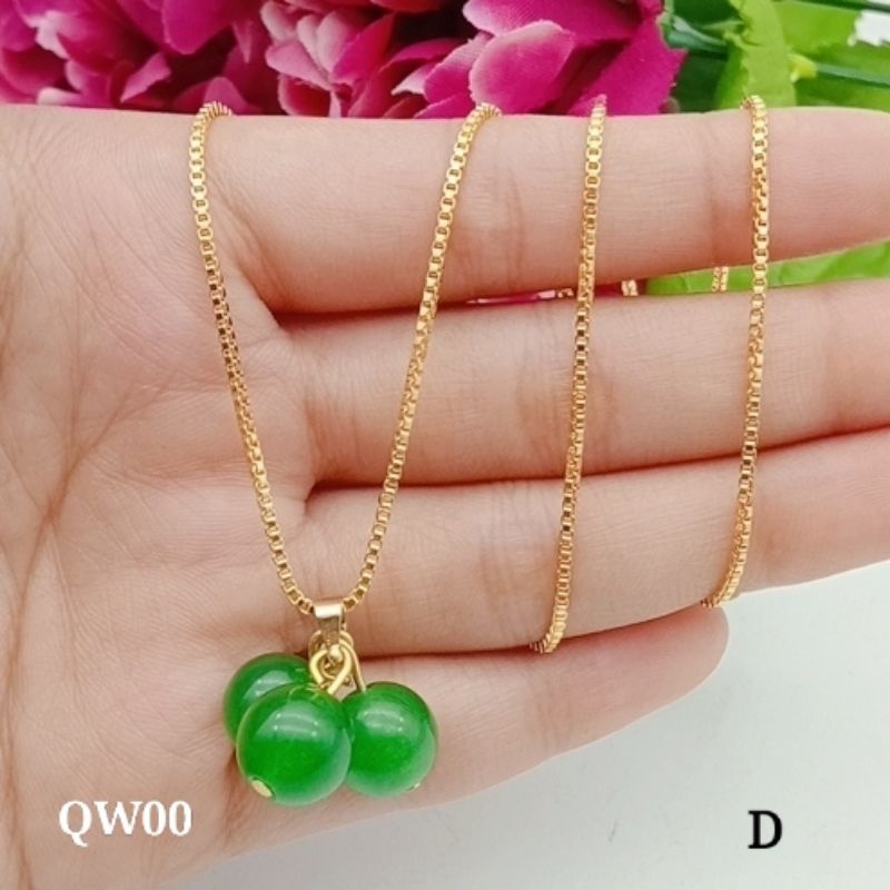 Dây chuyền 3 hạt mạ vàng