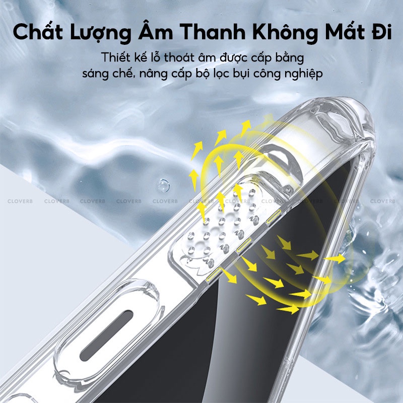 Ốp Lưng Trong Suốt Chống Sốc Cloverb Crystal Clear Lưng Kính Cường Lực Chống Trầy Siêu Mỏng Bảo Vệ Camera Cho 13 Pro Max