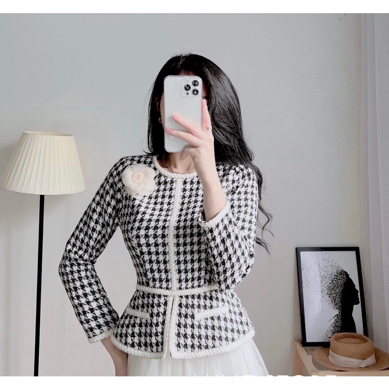 Áo kiểu peplum công sở hàn quốc sang chảnh tay dài chất liệu zíc zắc mềm mịn dày dặn A28