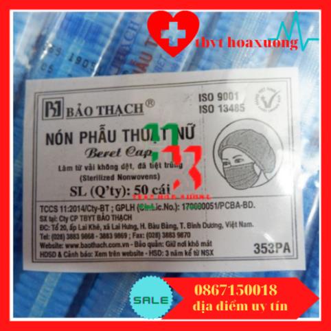 [Hàng Cao Cấp] Mũ Phẩu Thuật Y Tế Bảo Thạch Tiệt Trùng Từng Cái Túi 50 Cái