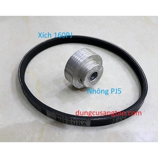 Puly PJ, xích PJ kết nối trục động cơ truyền động / Nhông và dây curoa loại PJ 5 rãnh