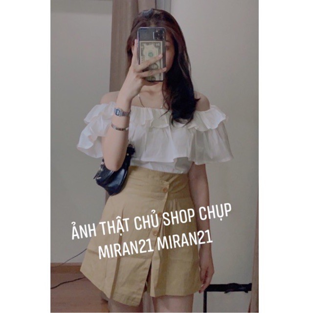 [Mã WAMT1505 giảm 10K đơn 0K] 🍂 Set chân váy kaki vạt lệch kèm áo đũi trễ vai 2 tầng( Ảnh thật, sẵn hàng) | BigBuy360 - bigbuy360.vn